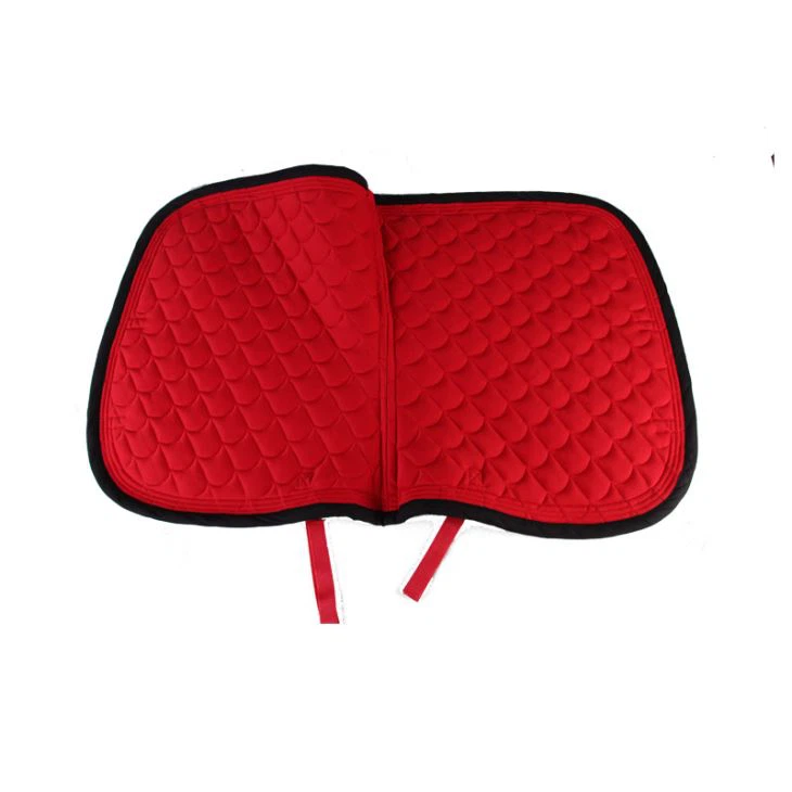Red Quilted Polycotton Horse Saddle Pad